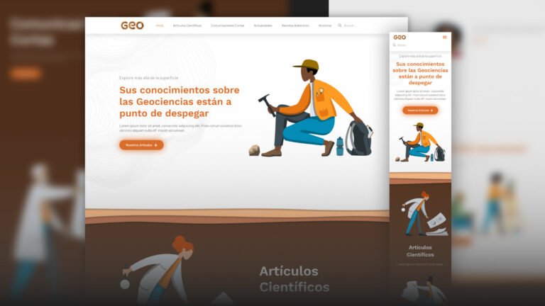 Página de Inicio de sitio web para revista científica Geoinformativa